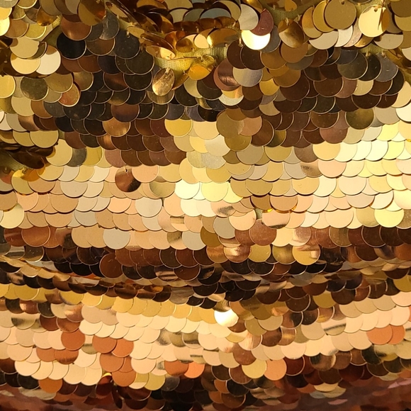 Rimini by Show Gold Sequin Halter Top Size Small - Picture 3 of 3